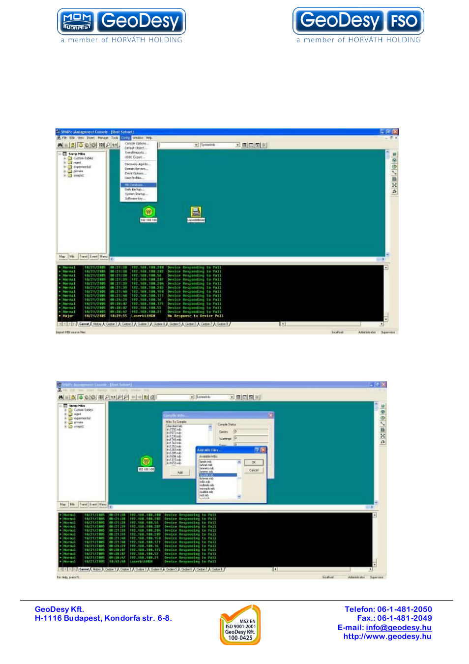 Compiling geodesy-fso mib file, 3 compiling geodesy-fso mib file | GeoDesy GD-P1000E1000 User Manual | Page 40 / 55