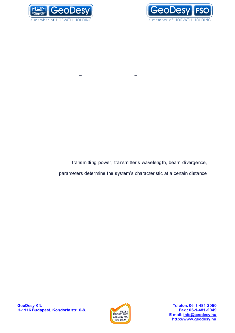 Optical free-space transmission, 3 optical free-space transmission | GeoDesy GD-P1000E1000 User Manual | Page 6 / 55