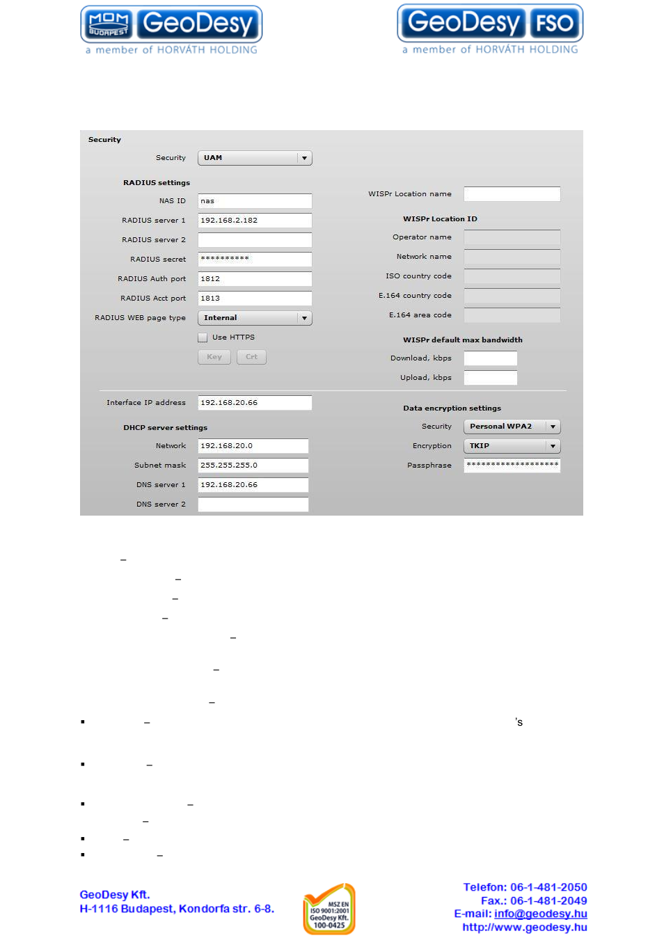 Radius settings | GeoDesy GD-Geo20 User Manual | Page 54 / 59