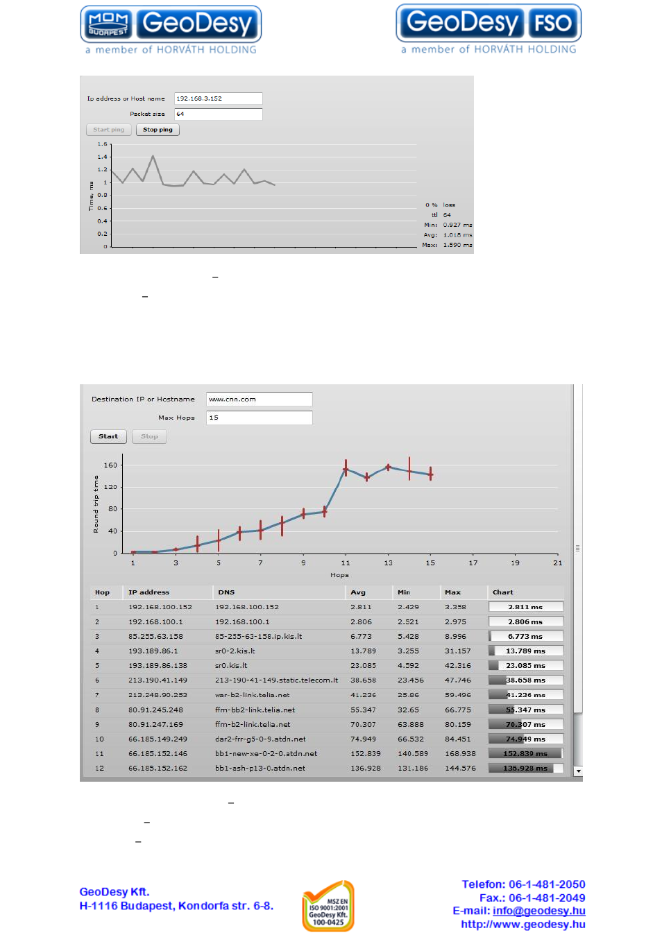 Traceroute, 5 traceroute | GeoDesy GD-Geo20-TP User Manual | Page 51 / 59