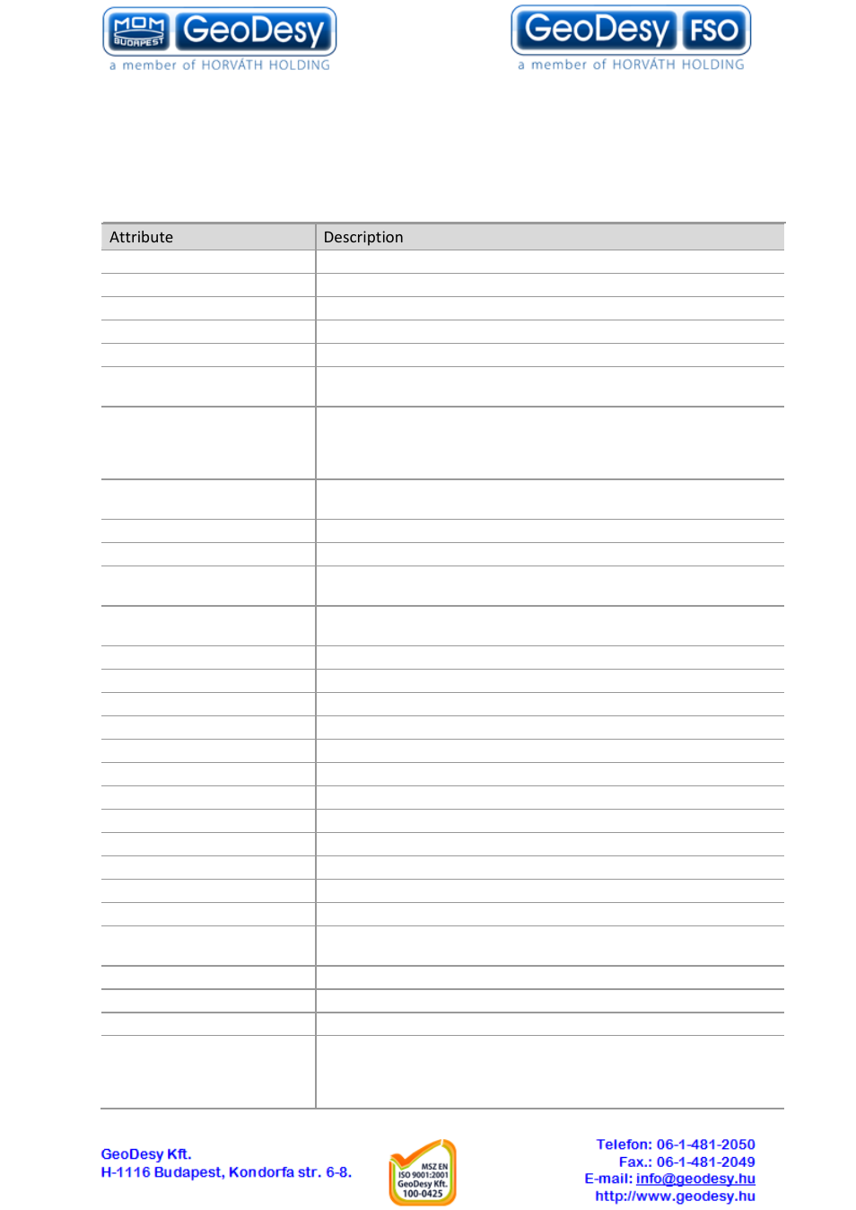 Radius attributes, General attributes, 2 radius attributes | 1 general attributes | GeoDesy GD-Geo20-TP User Manual | Page 57 / 59