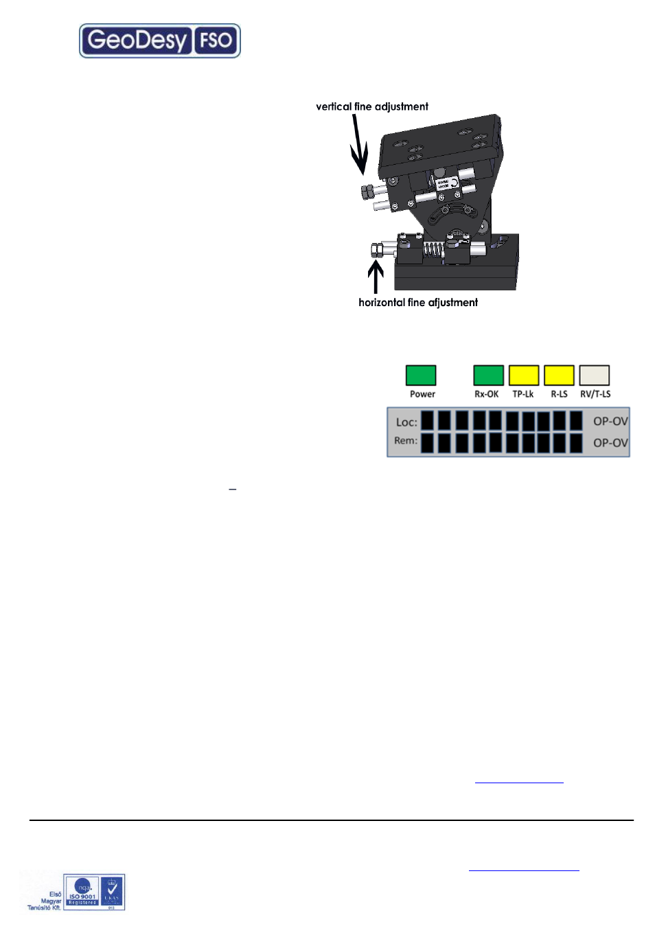 Fine tuning, Meanings of the lcd, 2 meanings of the lcd | GeoDesy Gigabit AF with auto failover User Manual | Page 17 / 35