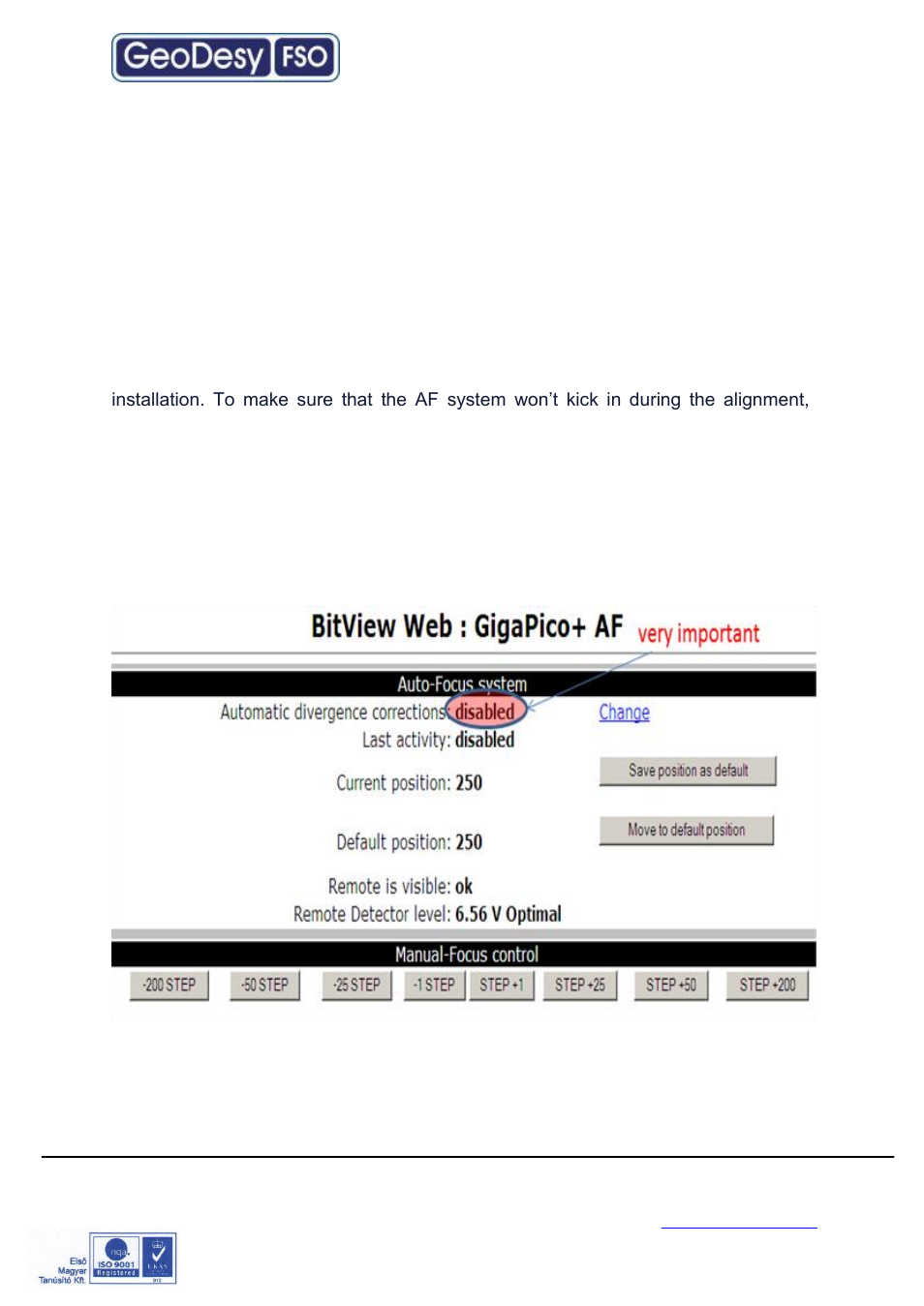 Af adjusment method, 3 af adjusment method | GeoDesy Gigabit AF with auto failover User Manual | Page 18 / 35