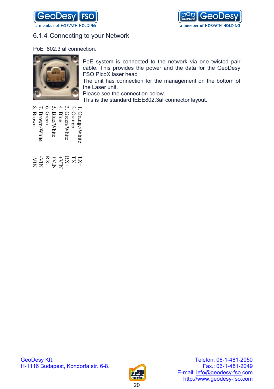 GeoDesy FSO Next series User Manual | Page 20 / 52