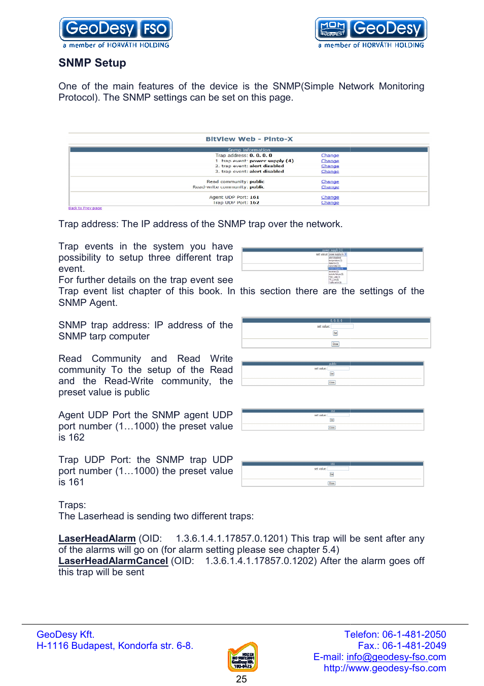 GeoDesy FSO Next series User Manual | Page 25 / 52