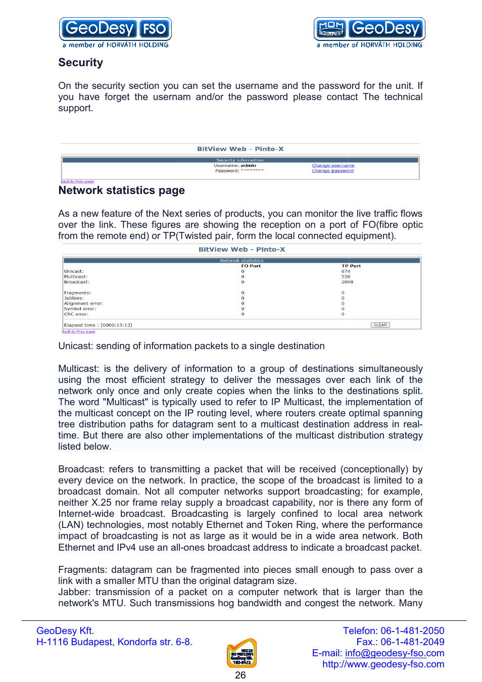 GeoDesy FSO Next series User Manual | Page 26 / 52