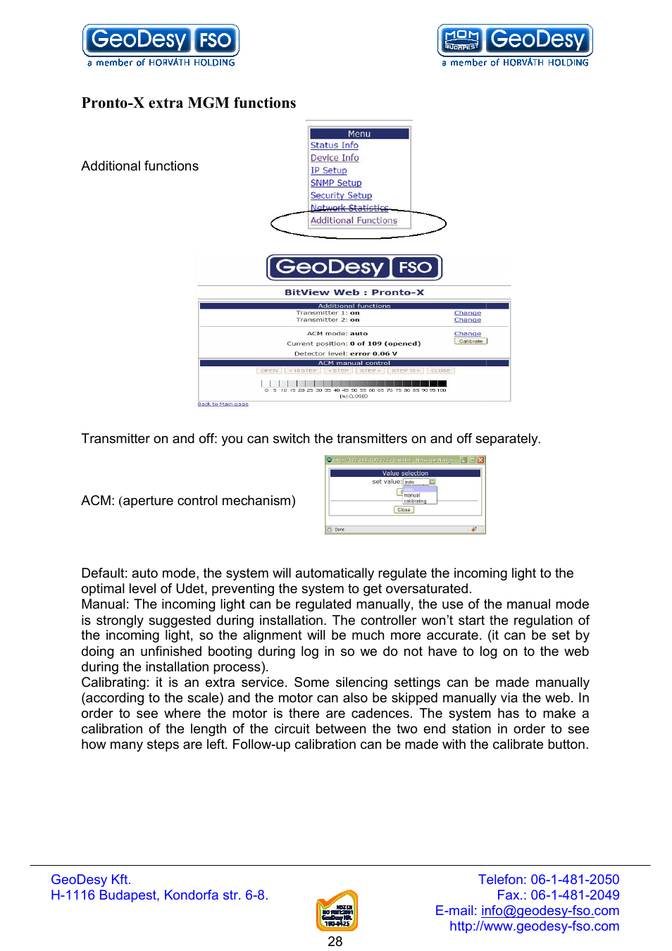 GeoDesy FSO Next series User Manual | Page 28 / 52