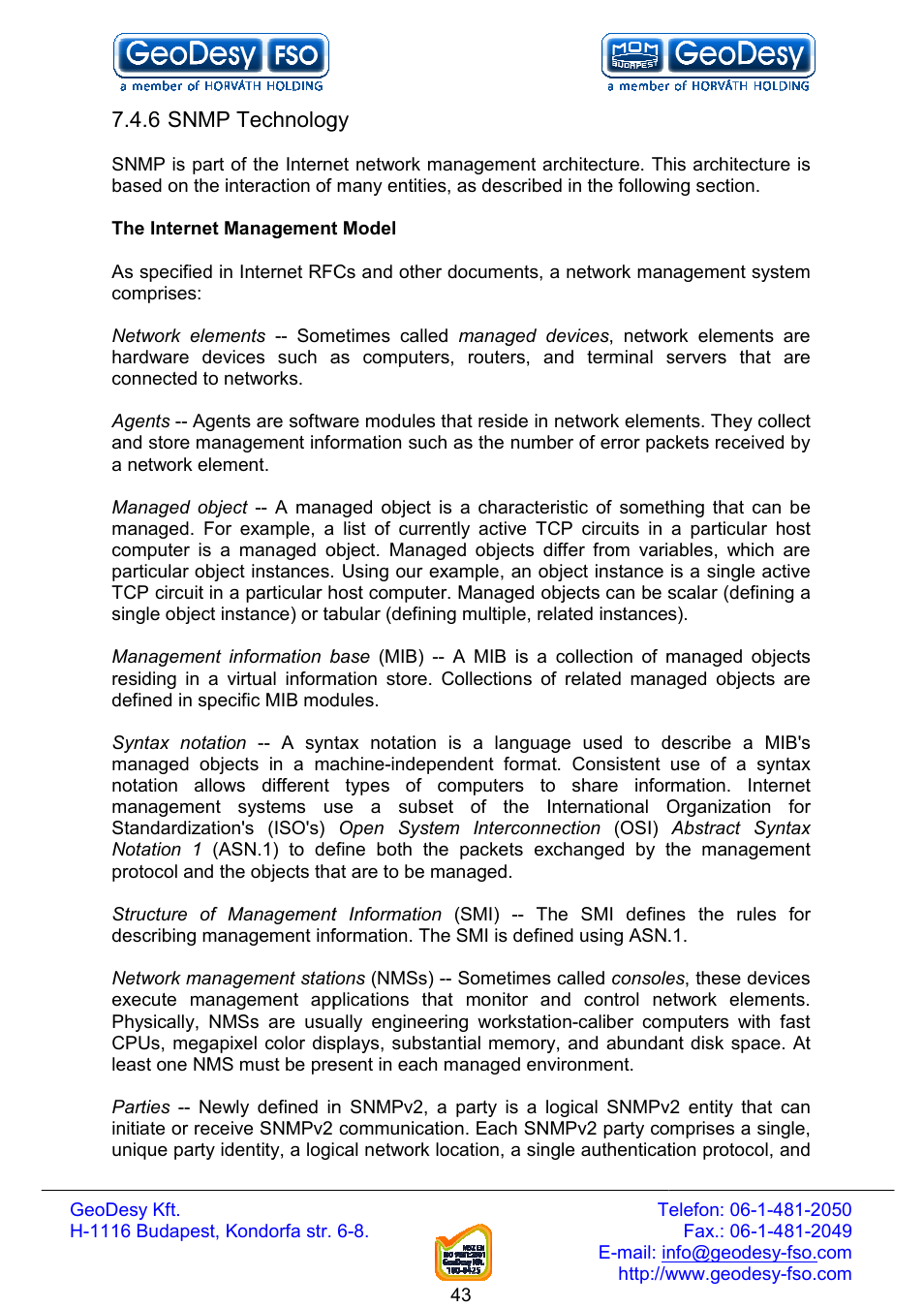 GeoDesy FSO Next series User Manual | Page 43 / 52