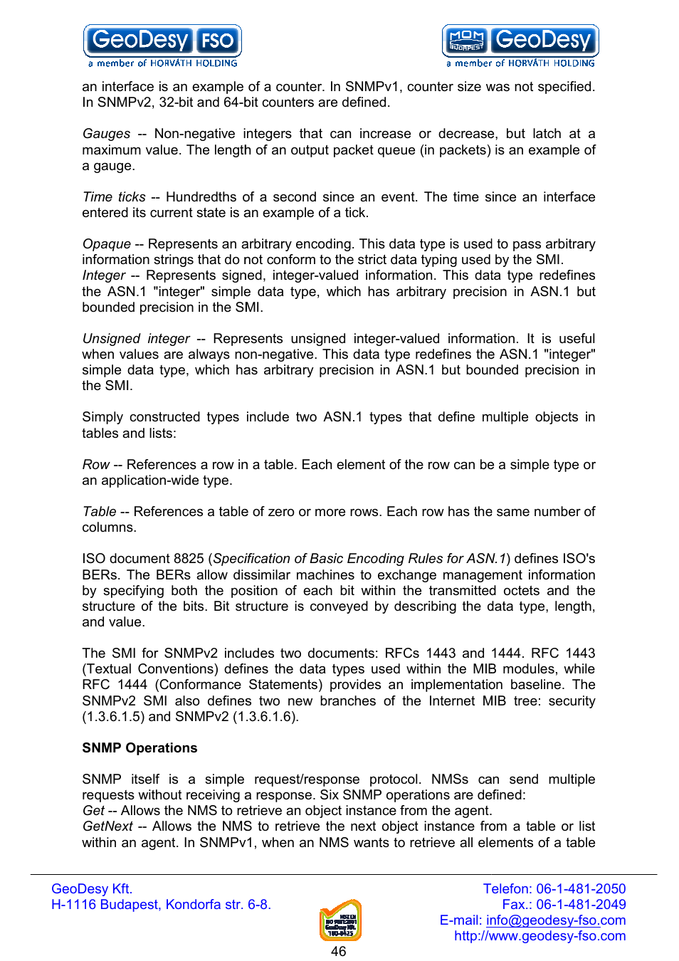 GeoDesy FSO Next series User Manual | Page 46 / 52