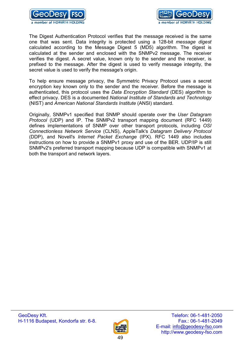 GeoDesy FSO Next series User Manual | Page 49 / 52