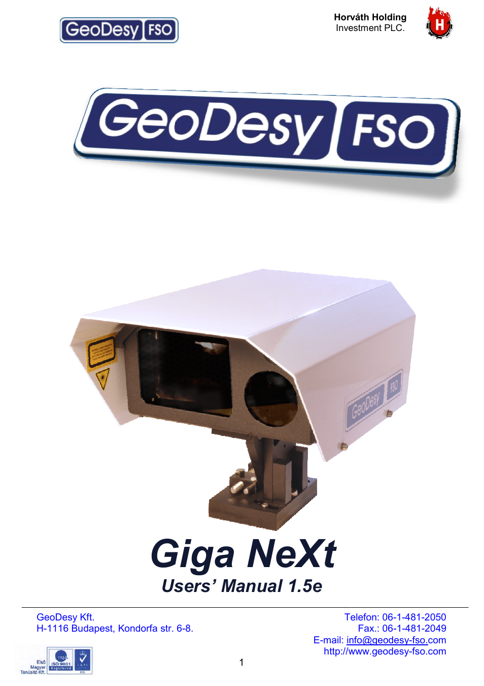 GeoDesy FSO Giga Next series User Manual | 56 pages