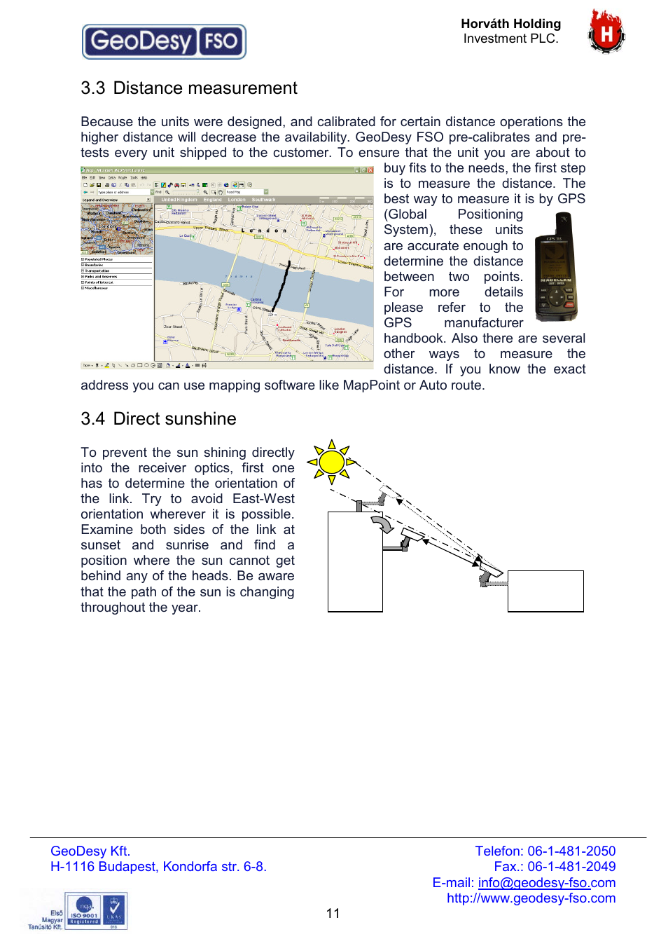 3 distance measurement, 4 direct sunshine | GeoDesy FSO Giga Next series User Manual | Page 11 / 56