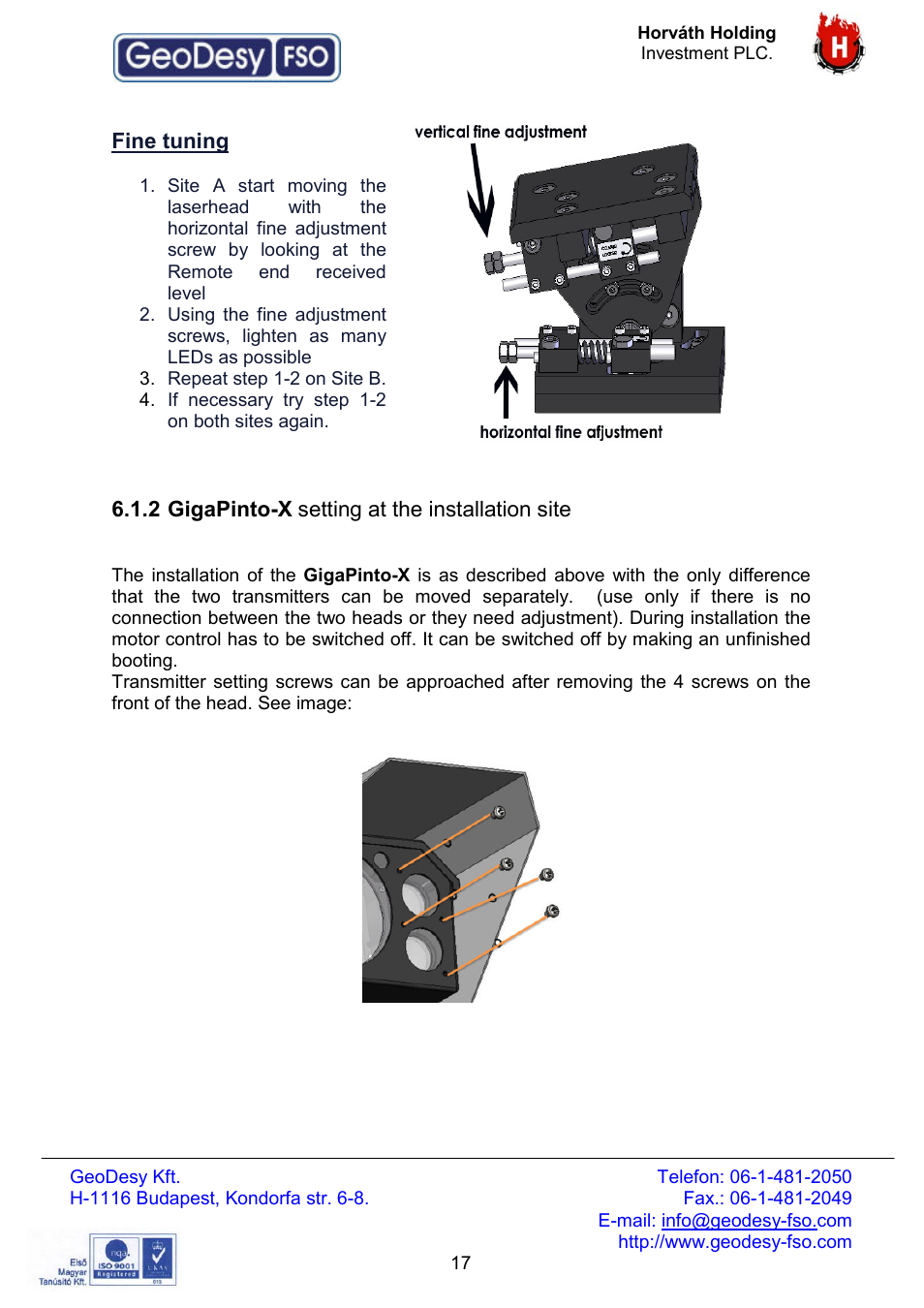 GeoDesy FSO Giga Next series User Manual | Page 17 / 56