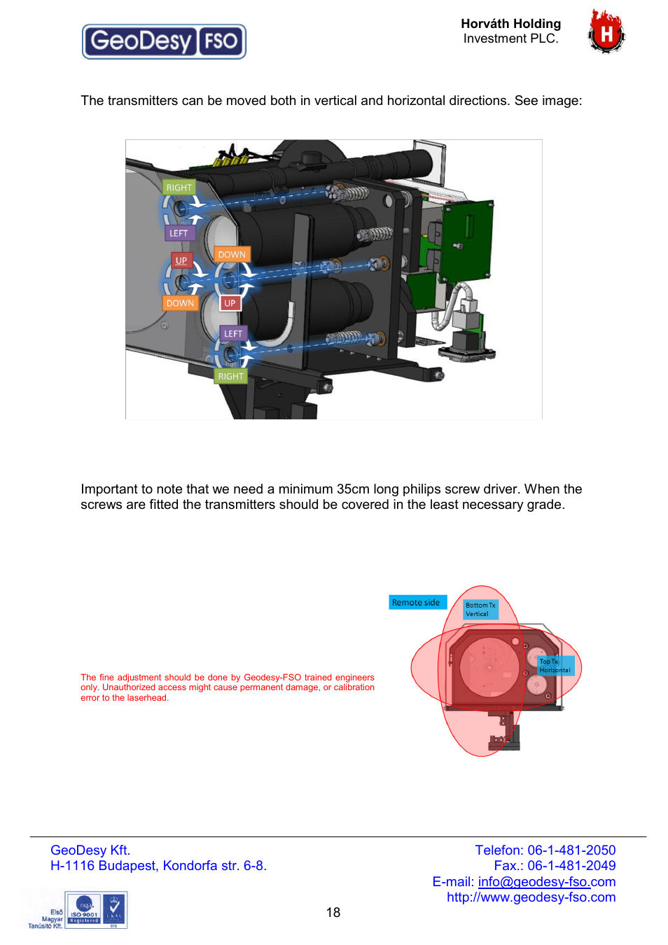 GeoDesy FSO Giga Next series User Manual | Page 18 / 56