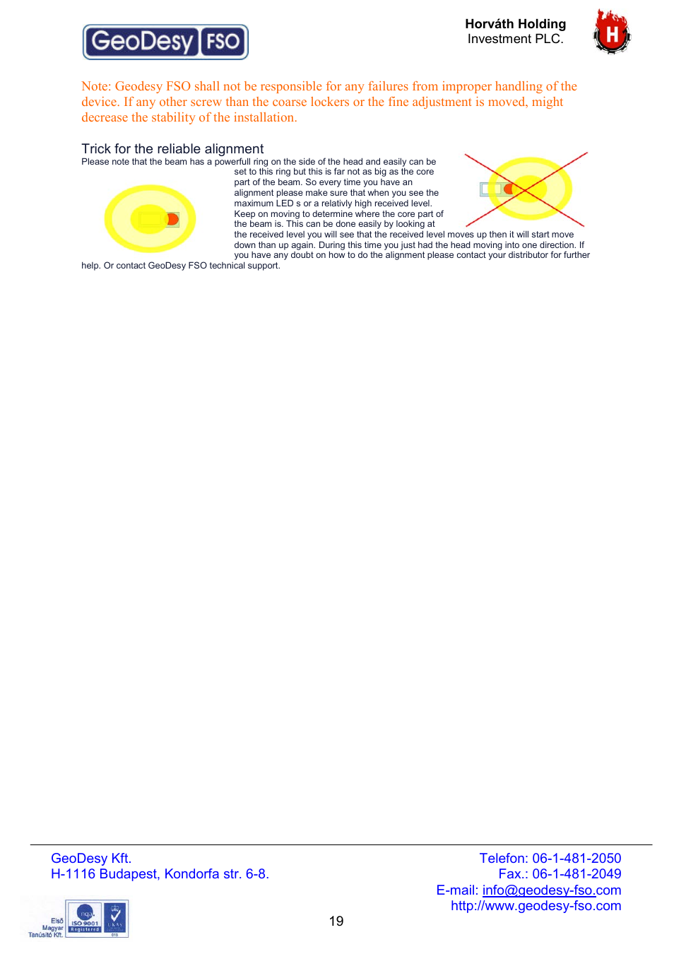 GeoDesy FSO Giga Next series User Manual | Page 19 / 56