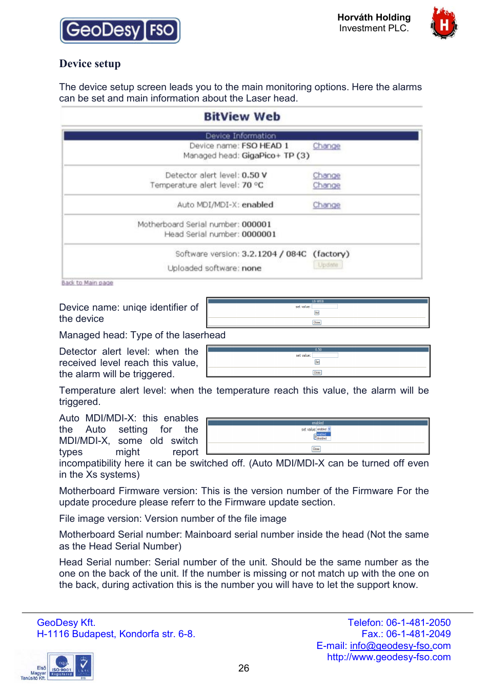 GeoDesy FSO Giga Next series User Manual | Page 26 / 56