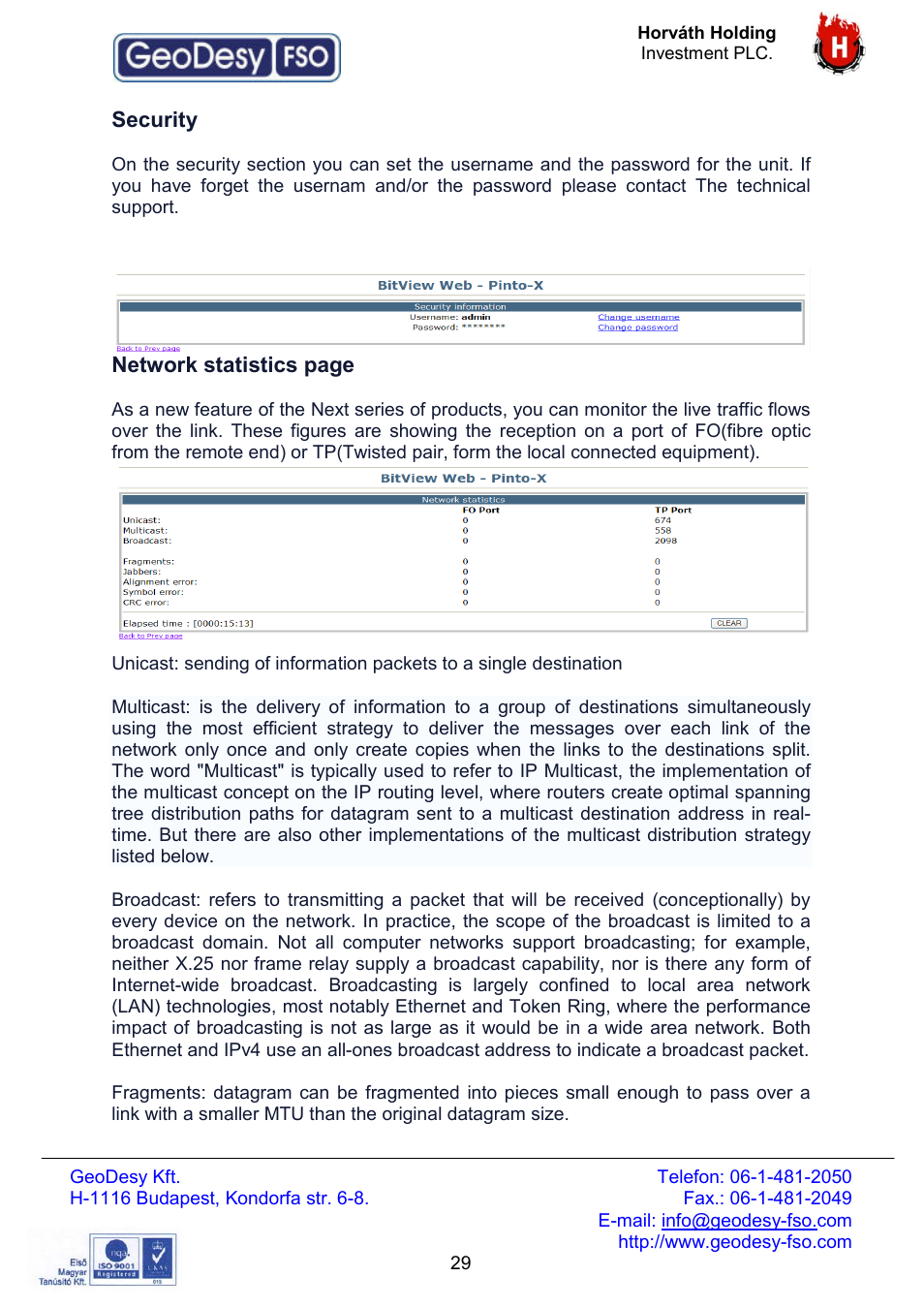 GeoDesy FSO Giga Next series User Manual | Page 29 / 56