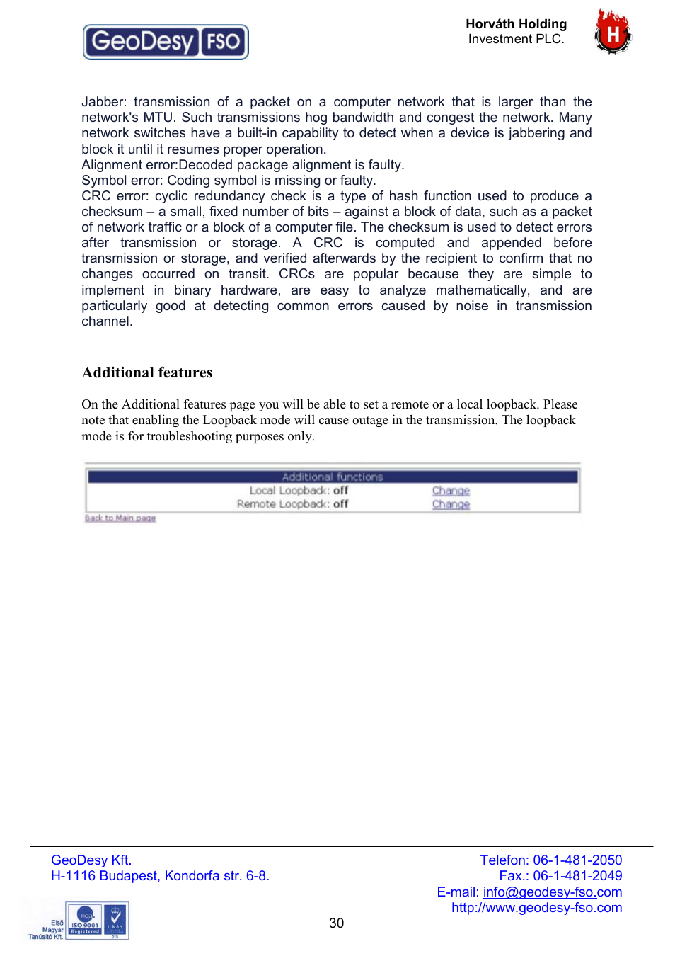 GeoDesy FSO Giga Next series User Manual | Page 30 / 56