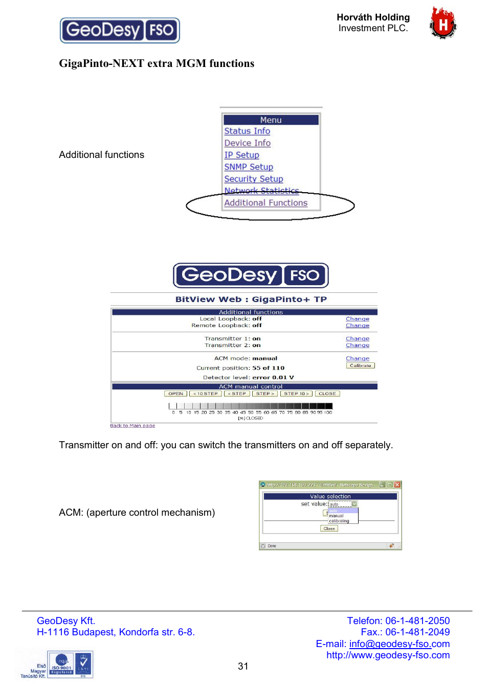 GeoDesy FSO Giga Next series User Manual | Page 31 / 56