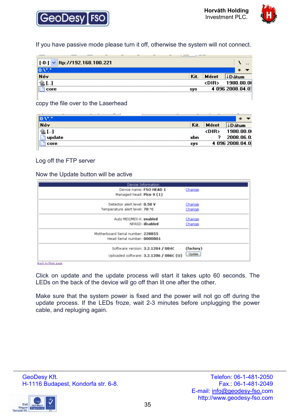 GeoDesy FSO Giga Next series User Manual | Page 35 / 56