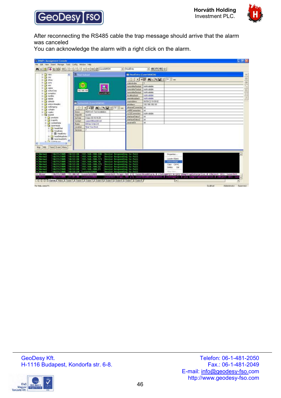 GeoDesy FSO Giga Next series User Manual | Page 46 / 56