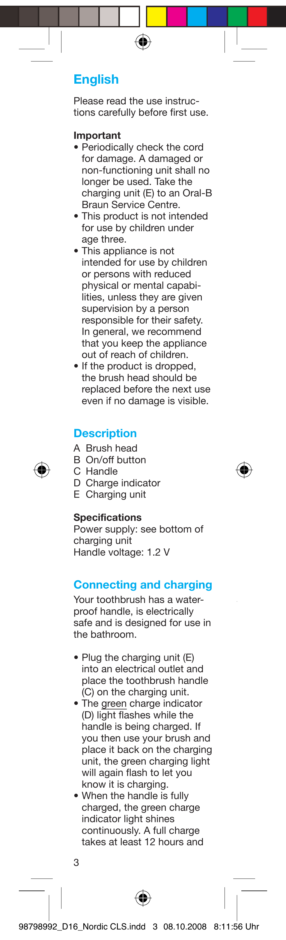 English | Braun D16.513 User Manual | Page 4 / 28