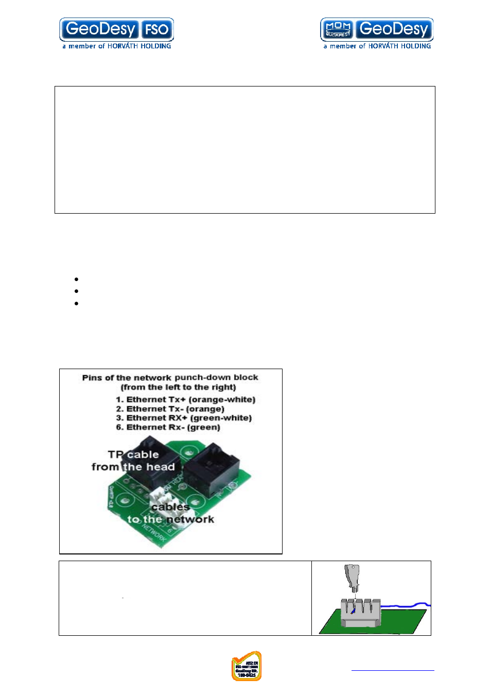 5 connecting to your network, Connecting to your network | GeoDesy FSO GD series User Manual | Page 72 / 79