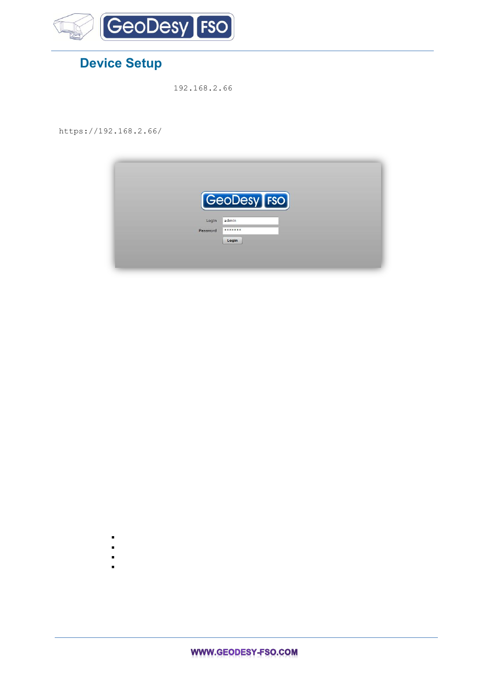 Device setup, Ap setup, 4device setup | 1 ap setup | GeoDesy FSO GeoData20 series User Manual | Page 10 / 70