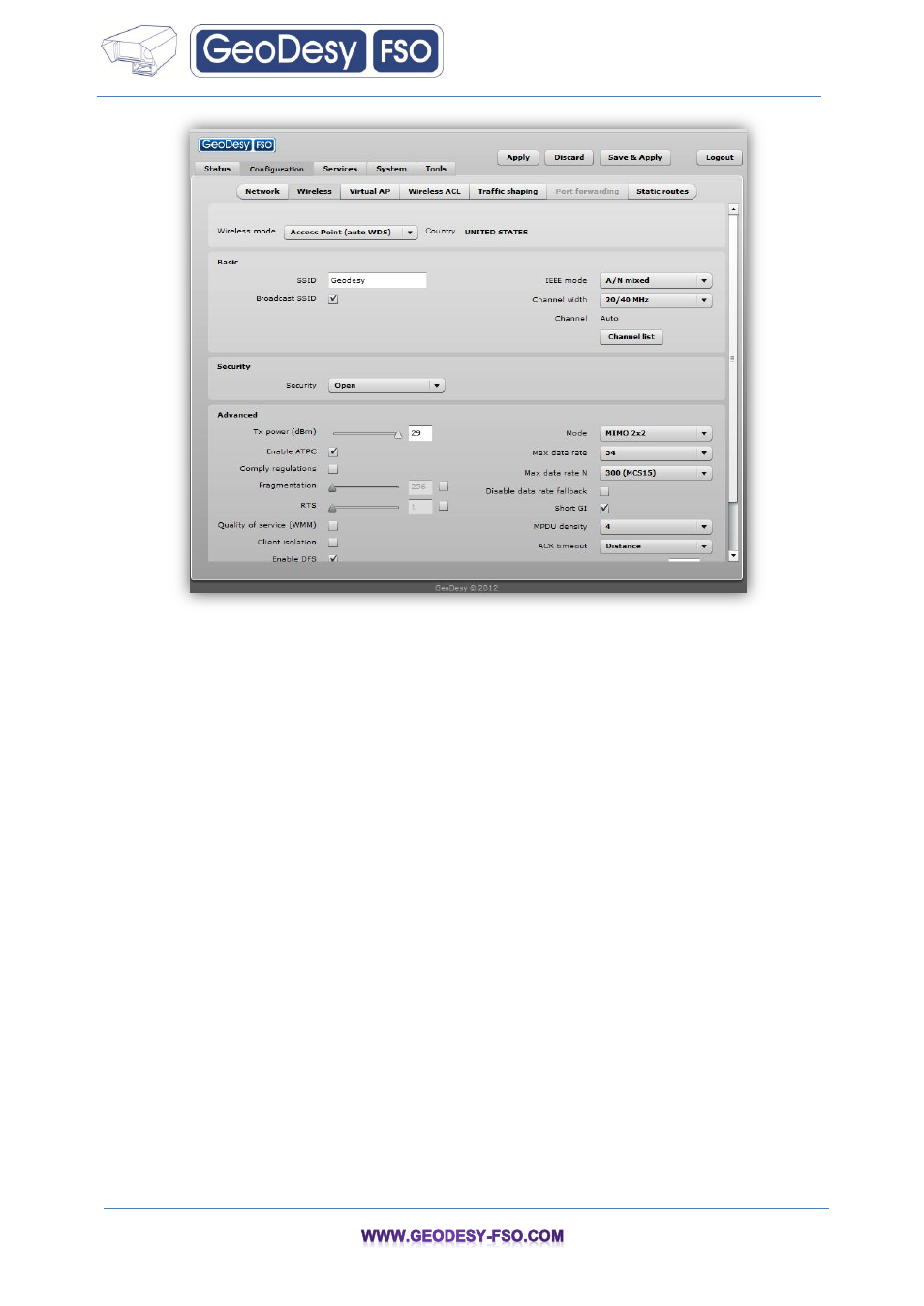 GeoDesy FSO GeoData20 series User Manual | Page 12 / 70