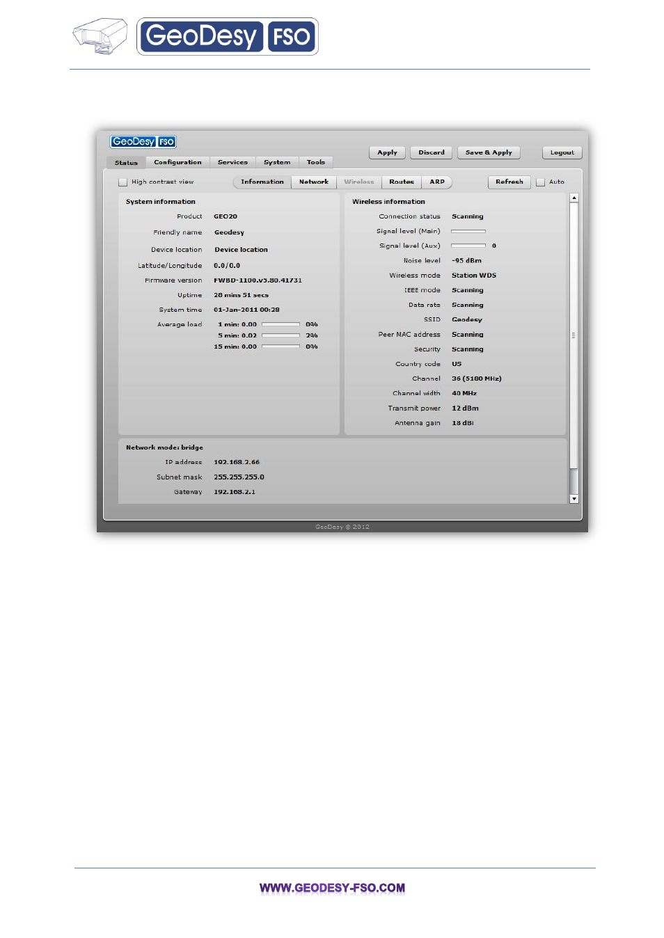 GeoDesy FSO GeoData20 series User Manual | Page 16 / 70