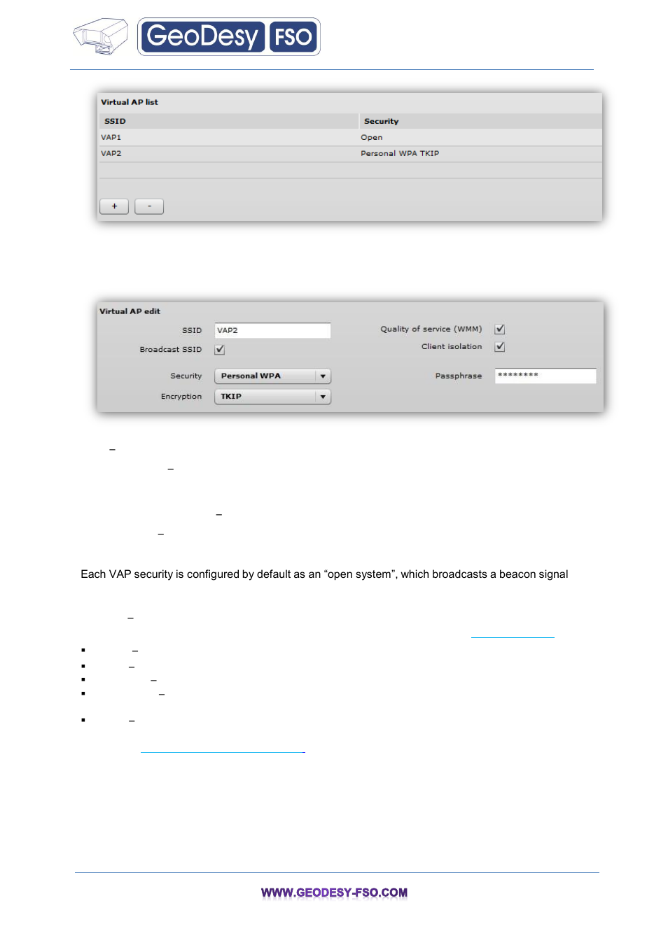 Wireless acl, 10 wireless acl | GeoDesy FSO GeoData20 series User Manual | Page 43 / 70
