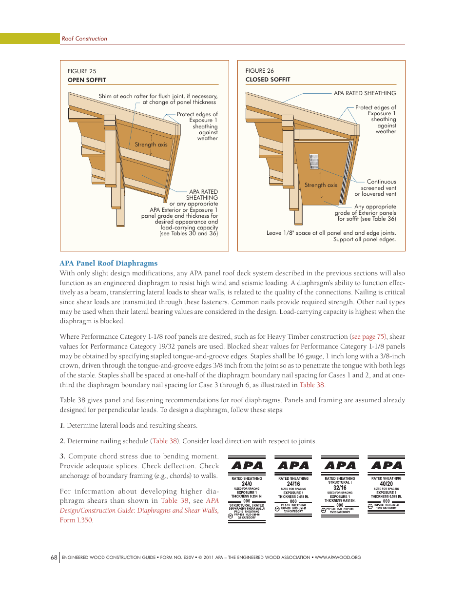 Apa panel roof diaphragms | Georgia-Pacific APA Engineered Wood Construction Guide - Roofs User Manual | Page 11 / 14