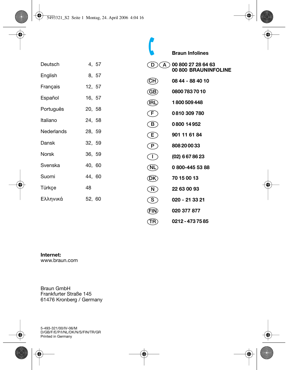 Braun 7650 User Manual | Page 2 / 60