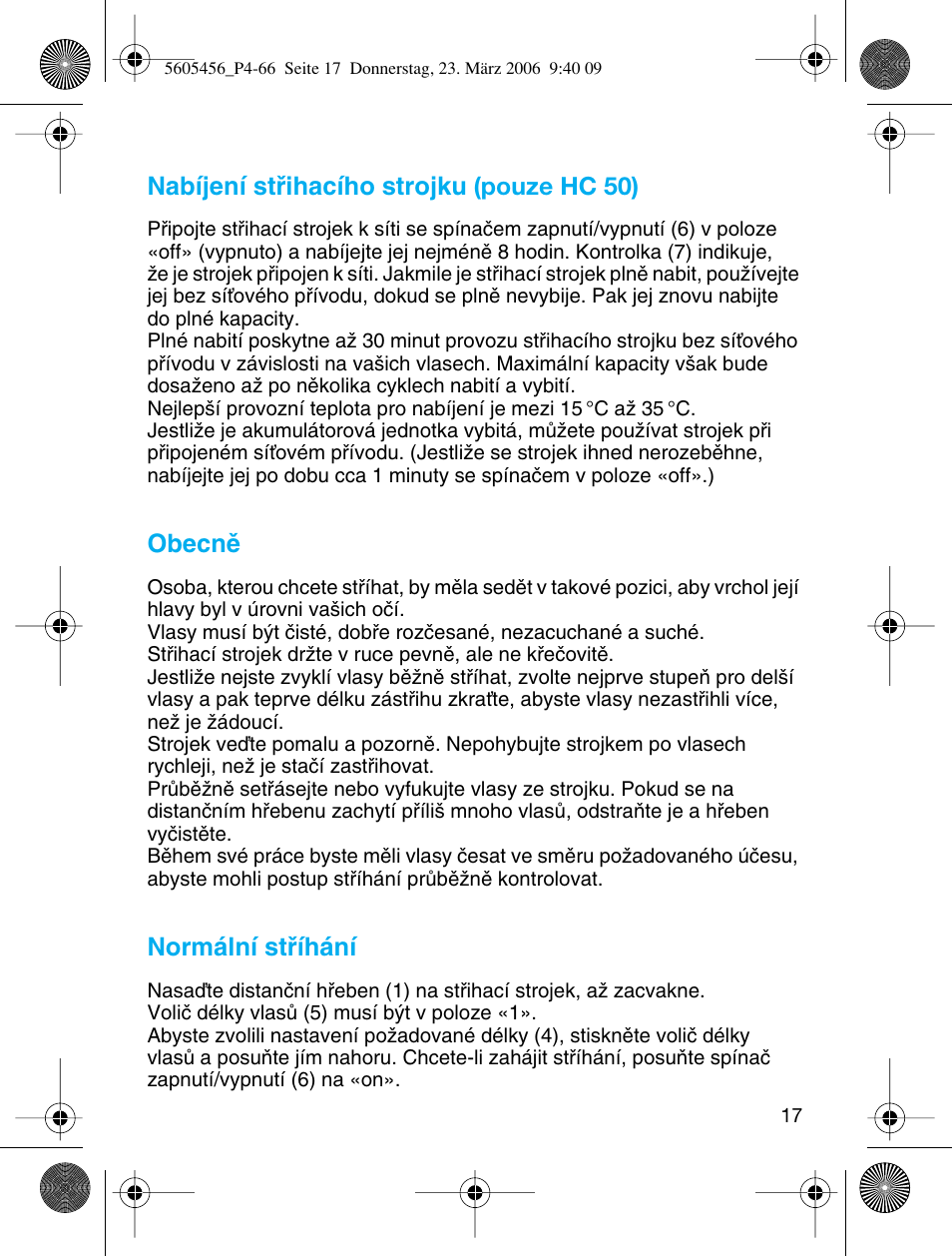 Braun HC 50 User Manual | Page 17 / 62