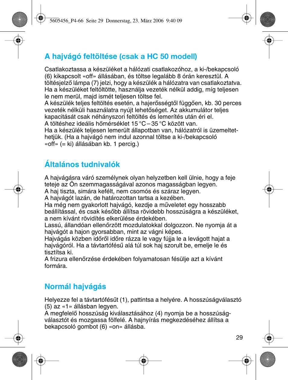Braun HC 50 User Manual | Page 29 / 62