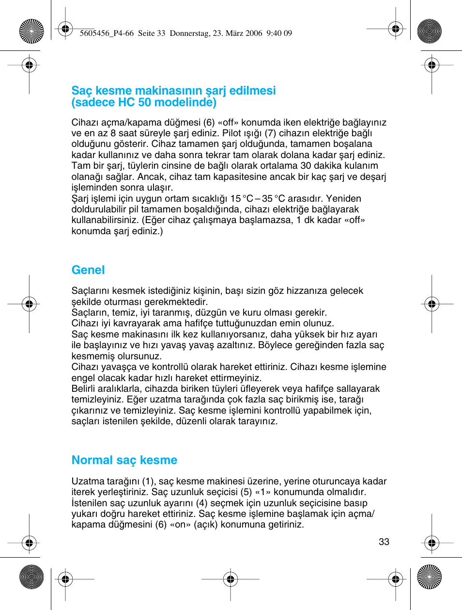 Braun HC 50 User Manual | Page 33 / 62
