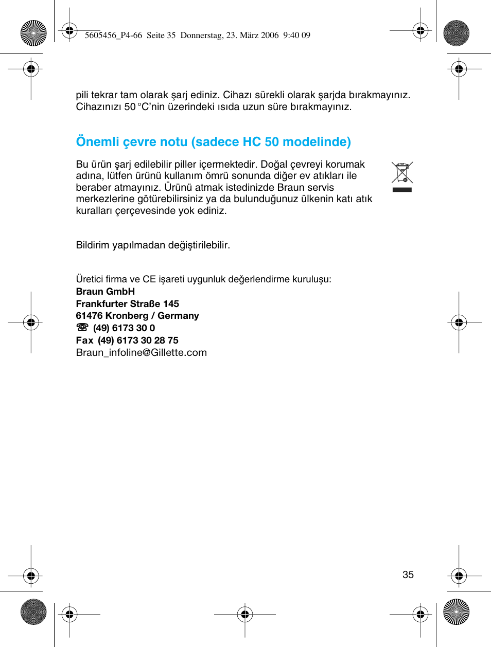 Braun HC 50 User Manual | Page 35 / 62