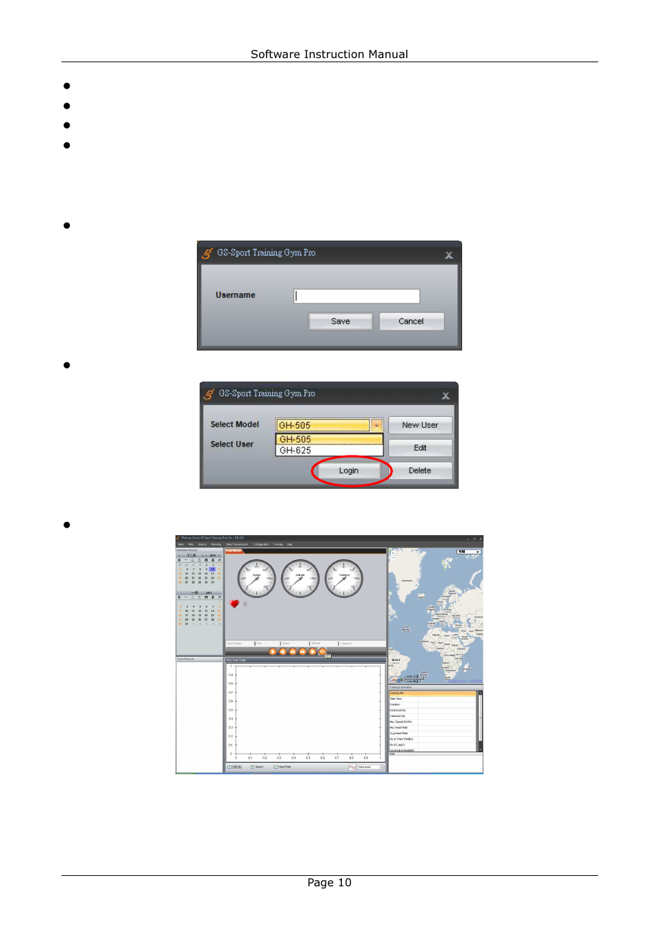 2 how to create/login software | GLOBALSAT Training Gym Pro v1.2 Instruction Manual User Manual | Page 10 / 39