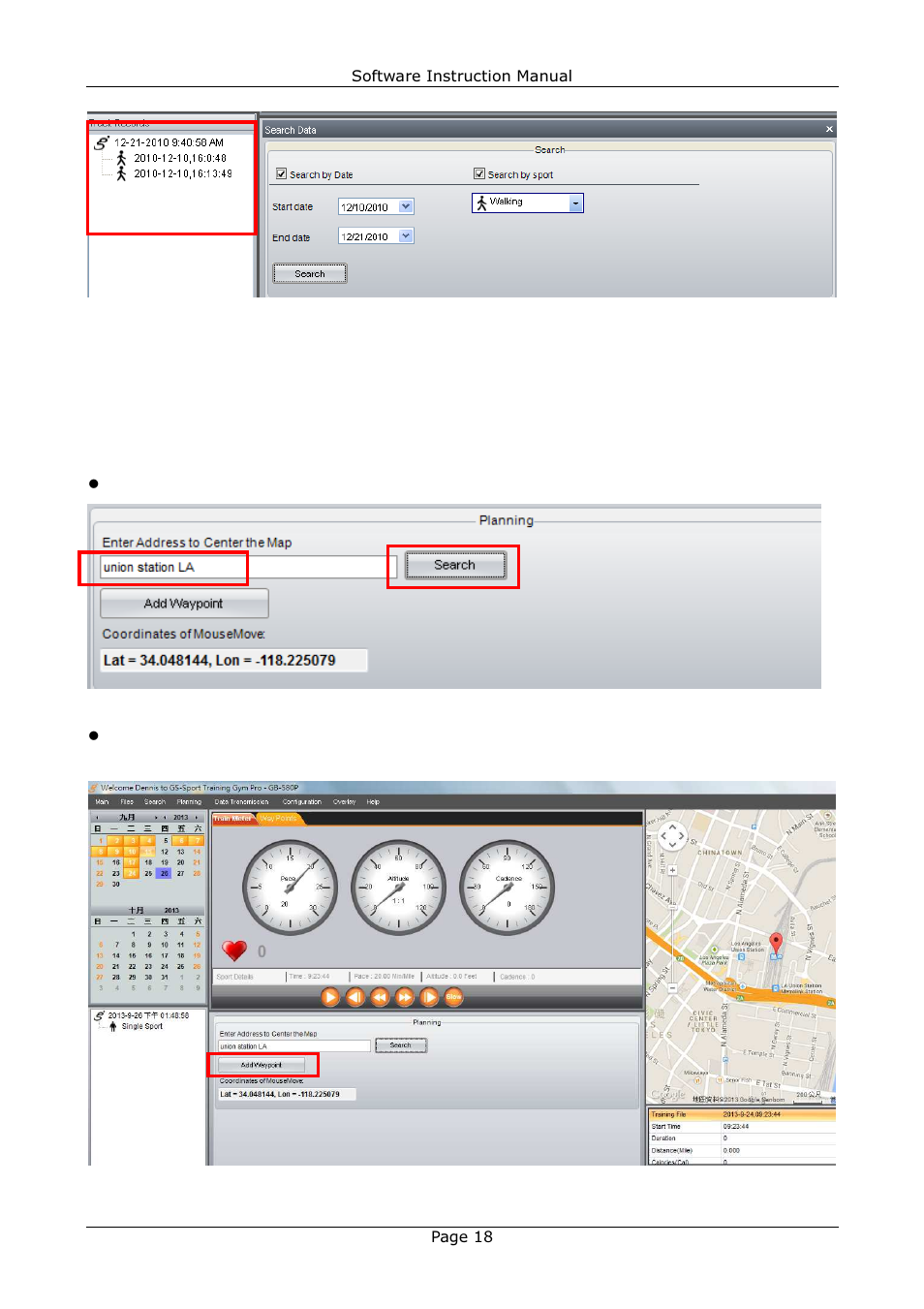 4 planning menu, 1 way points | GLOBALSAT Training Gym Pro v1.2 Instruction Manual User Manual | Page 18 / 39