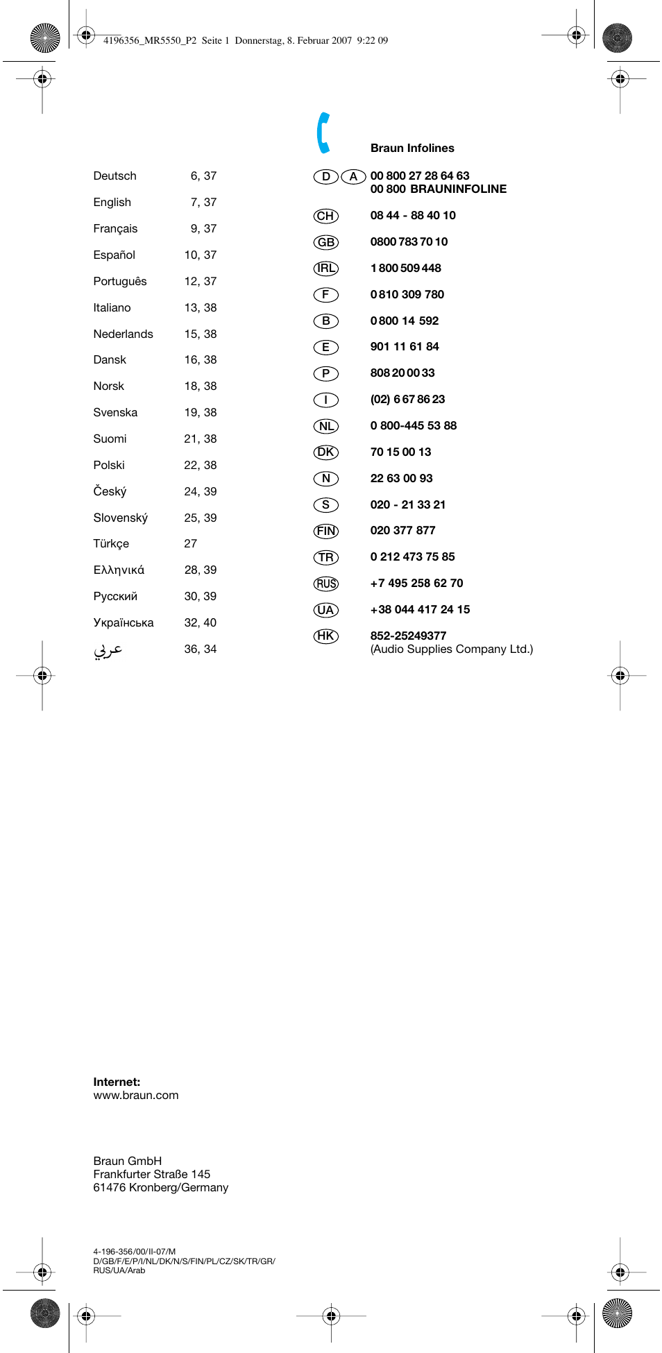 Braun MR 5550 MCA User Manual | Page 2 / 39