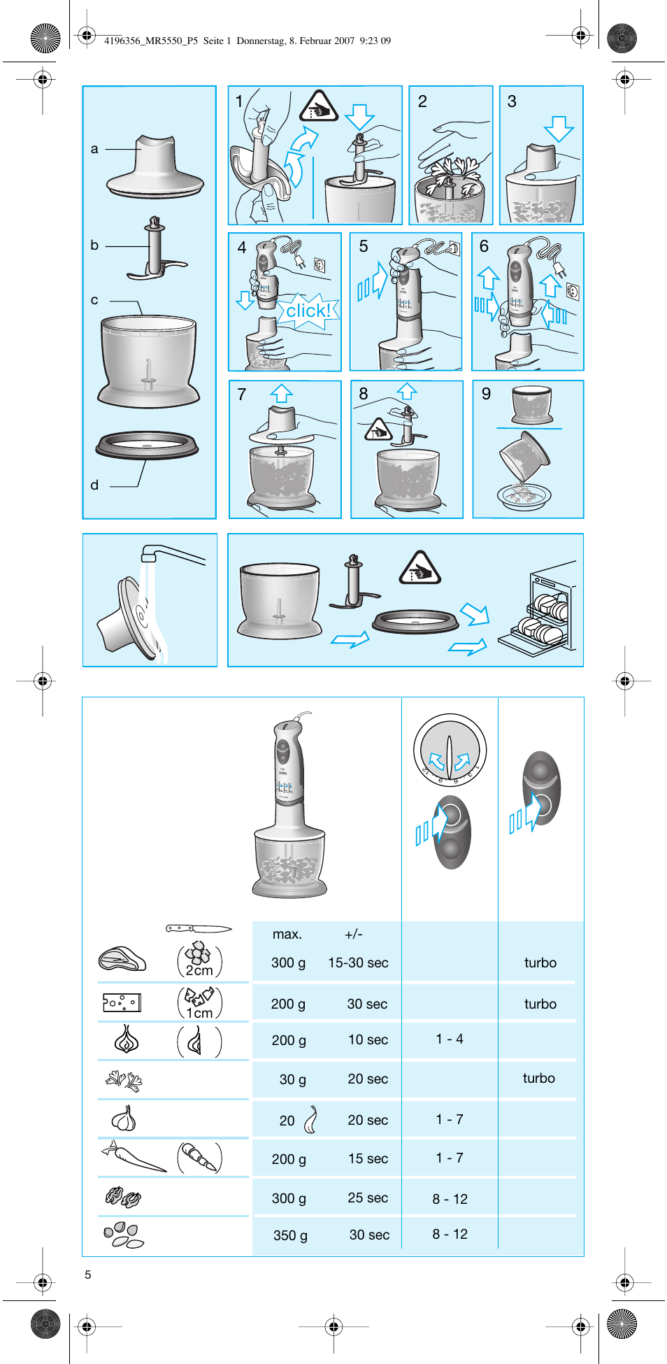 Click | Braun MR 5550 MCA User Manual | Page 4 / 39