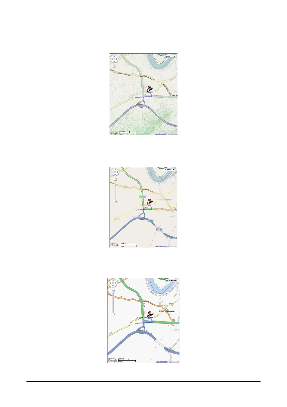 5 cycle map (open street map), 6 mapnik map (open street map), 7 osmarender map (open street map) | GLOBALSAT Training Gym Pro v1.0 Instruction Manual User Manual | Page 29 / 30
