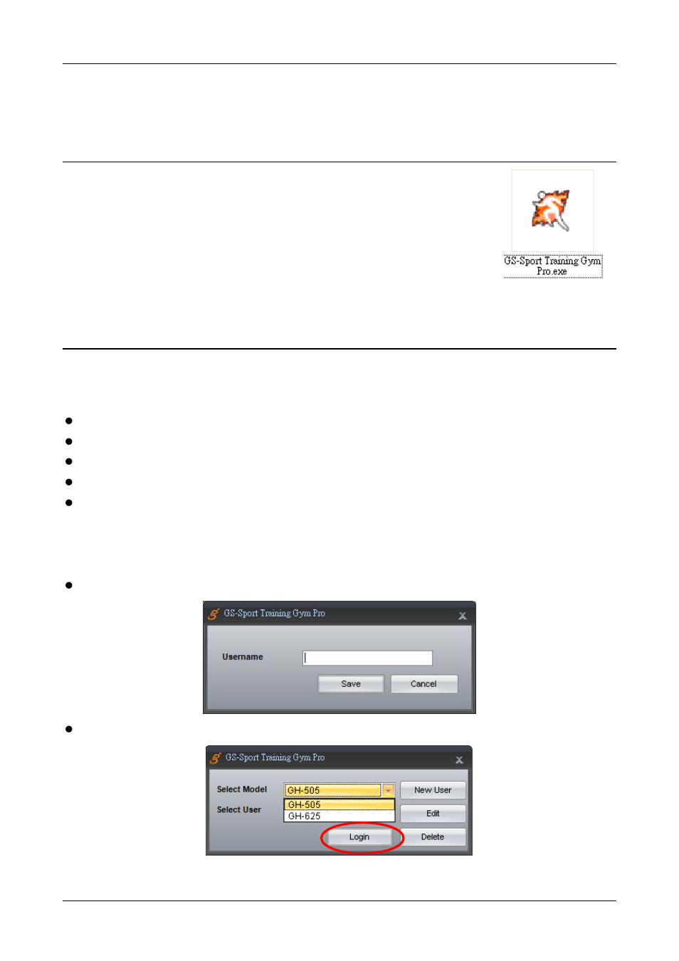 Running gs-sport training gym pro application, Pc software application introduction, 1 system requirement | 2 how to create/login software | GLOBALSAT Training Gym Pro v1.0 Instruction Manual User Manual | Page 9 / 30