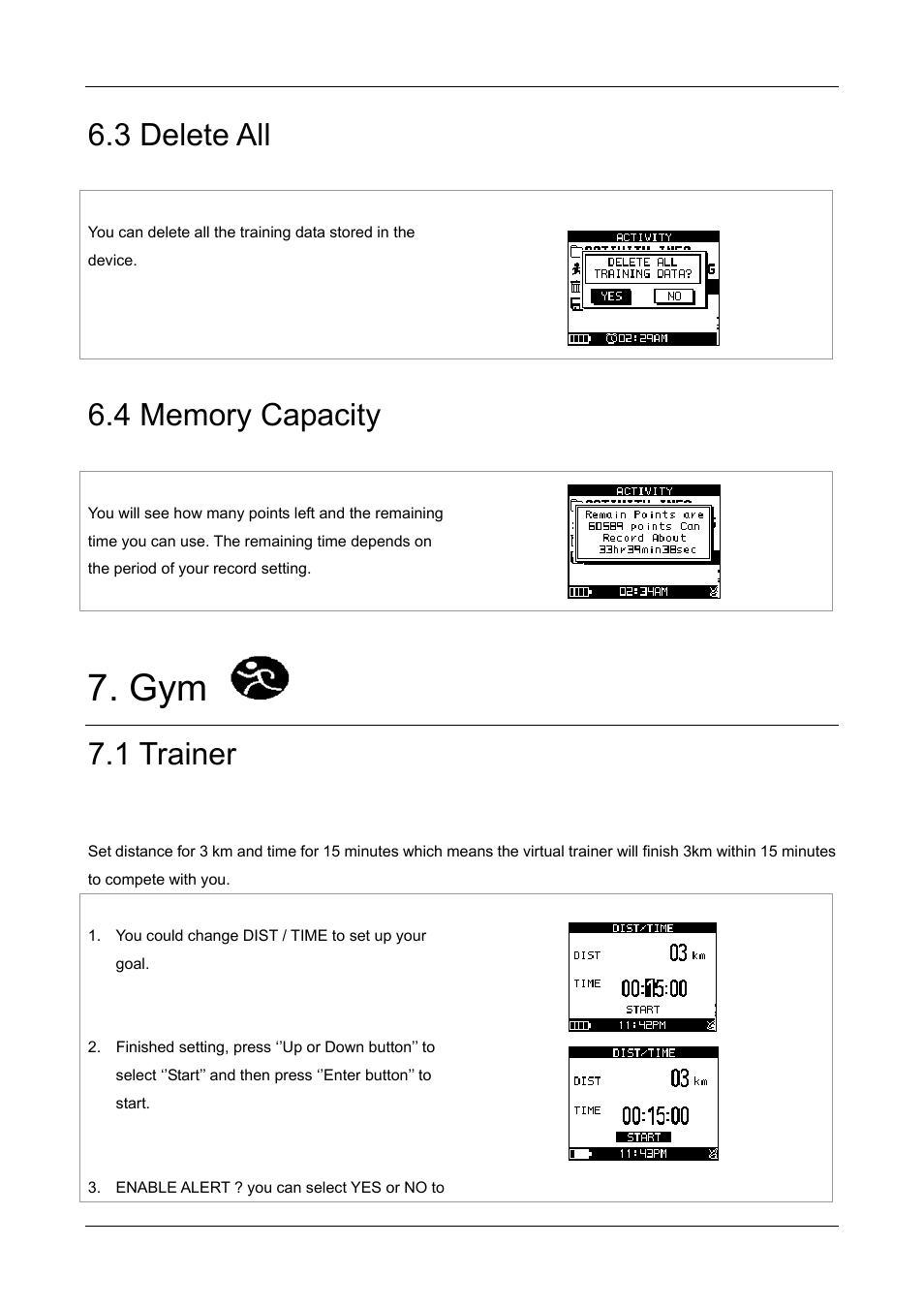 3 delete all, 1 trainer, 1 dist / time | GLOBALSAT GH-505 User Manual User Manual | Page 29 / 65