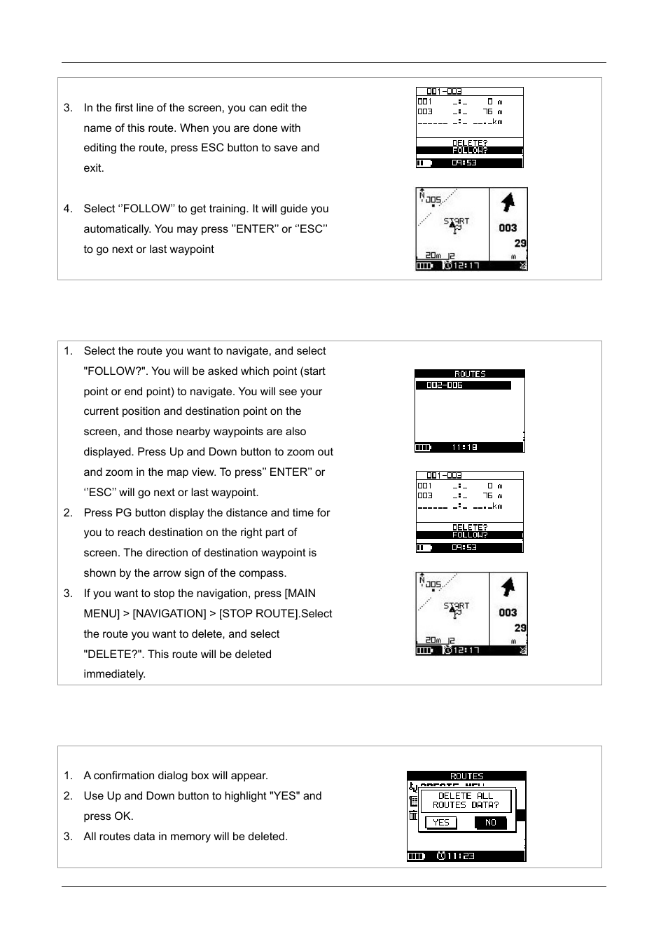 2 list all, 3 delete all | GLOBALSAT GH-505 User Manual User Manual | Page 34 / 65