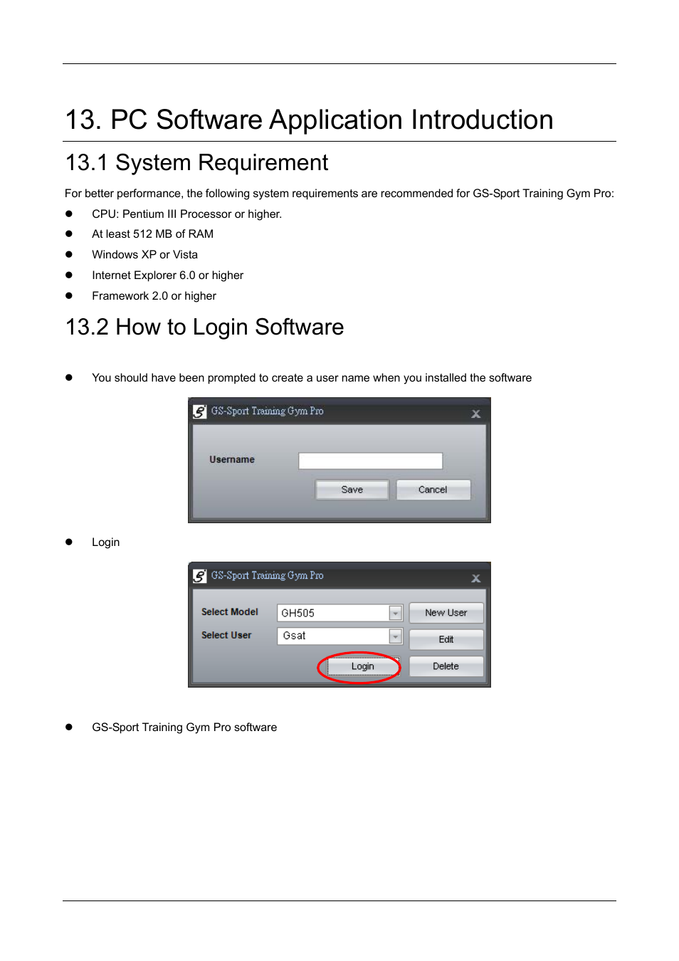 Pc software application introduction, 1 system requirement, 2 how to login software | GLOBALSAT GH-505 User Manual User Manual | Page 49 / 65