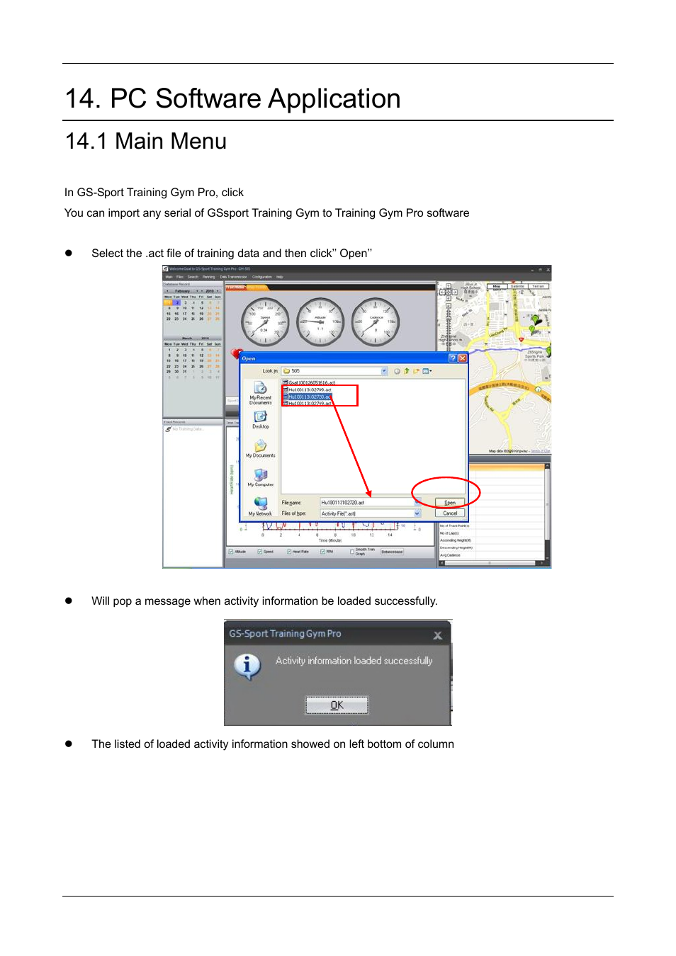 Pc software application, 1 main menu, 1 import activity | GLOBALSAT GH-505 User Manual User Manual | Page 53 / 65