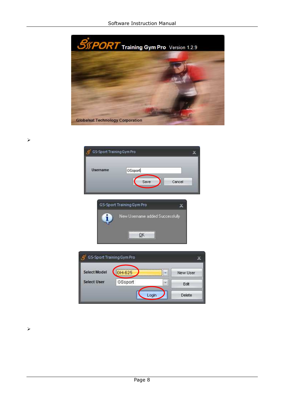 GLOBALSAT Training Gym Pro v1.1 Instruction Manual User Manual | Page 8 / 39
