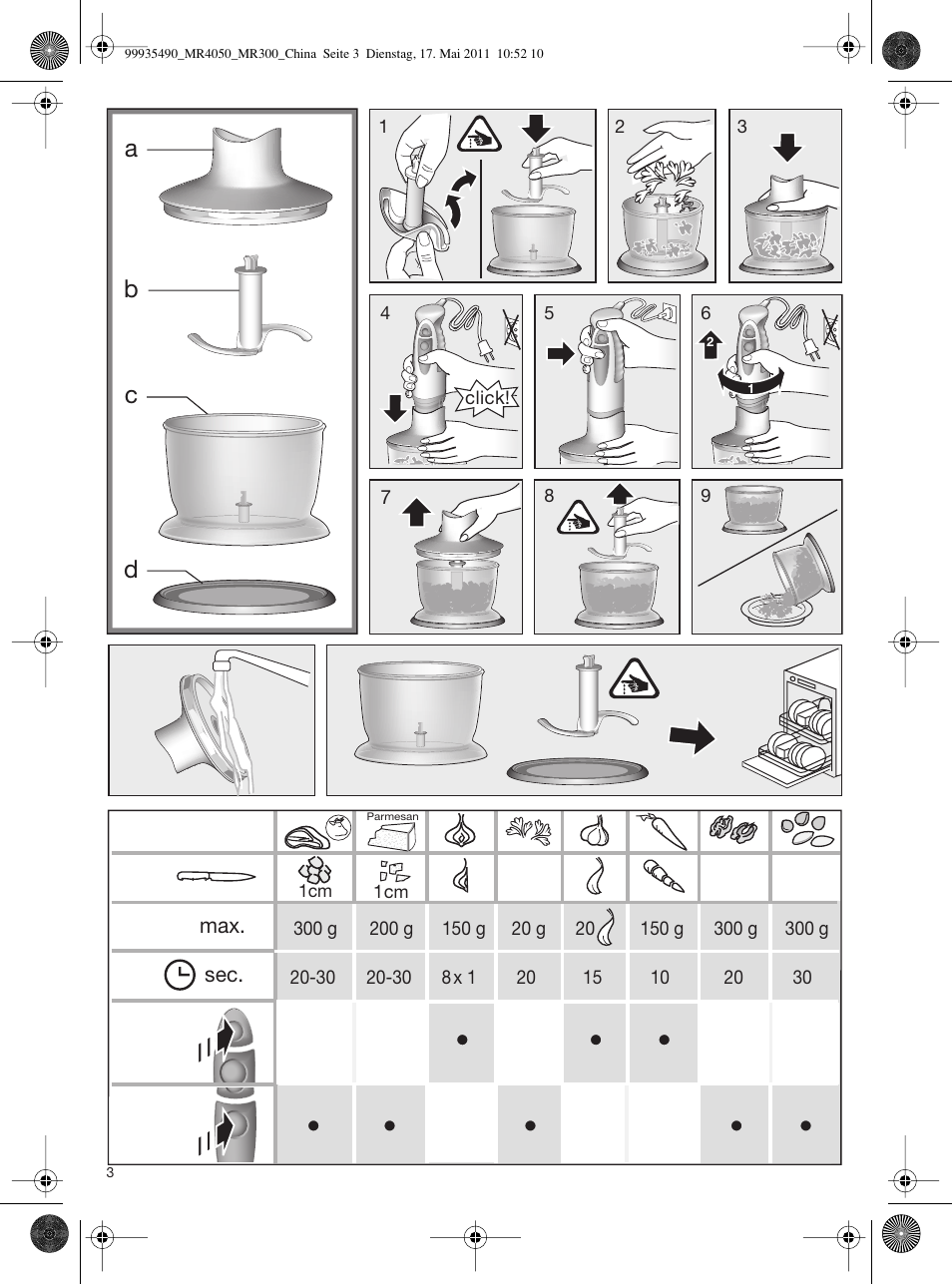 Ab d | Braun MR 4050 CA User Manual | Page 3 / 8