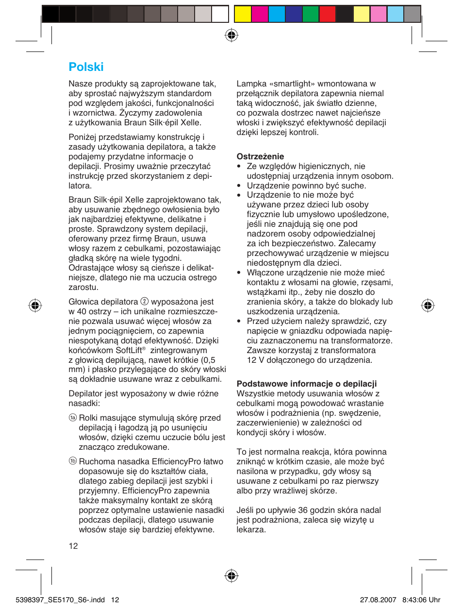 Polski | Braun 5270 User Manual | Page 11 / 67